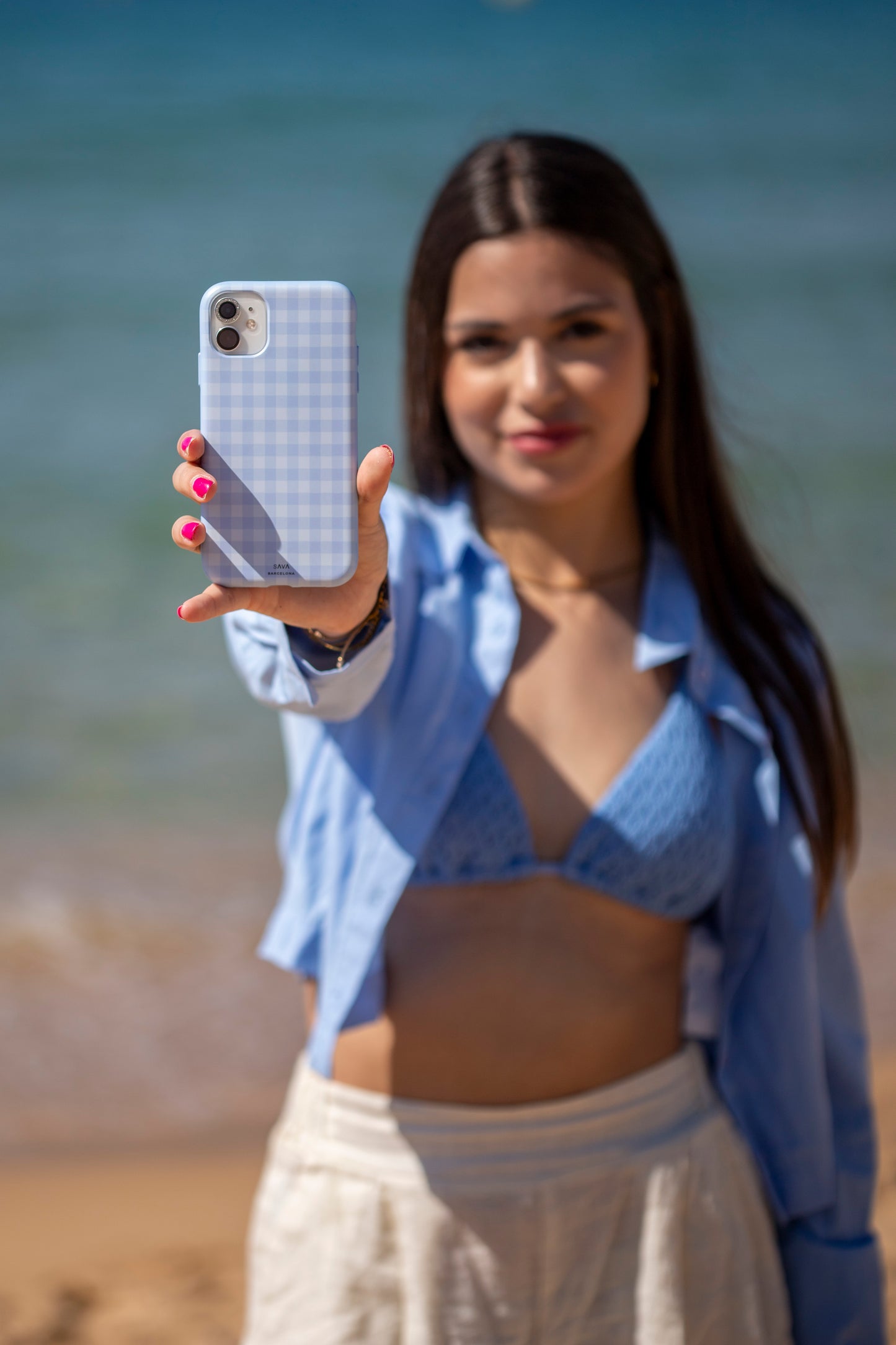 Funda de móvil Vichy Azul