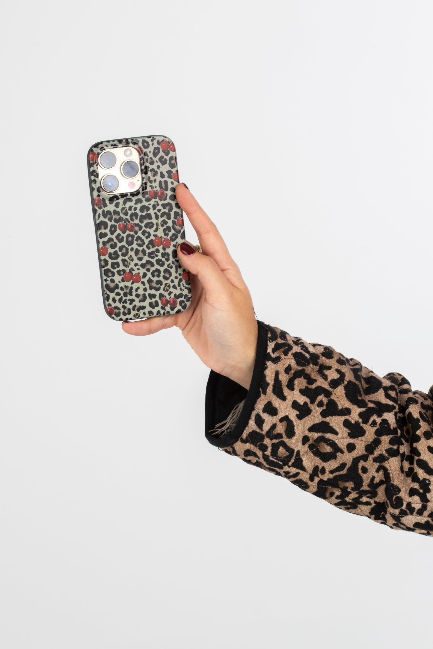 Funda de móvil Leopardo Cereza