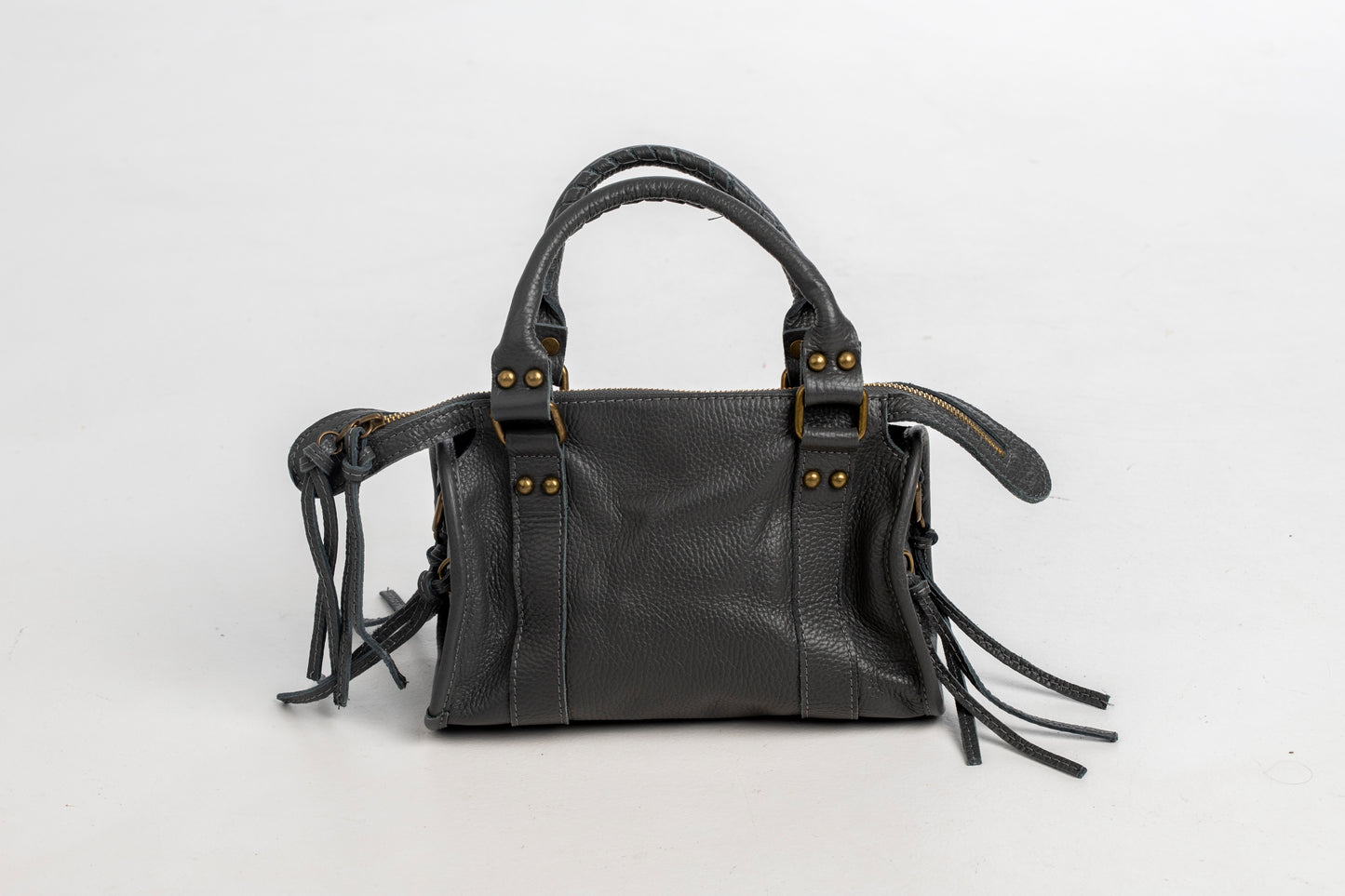 Bolso Piel City Gris Oscuro Mate