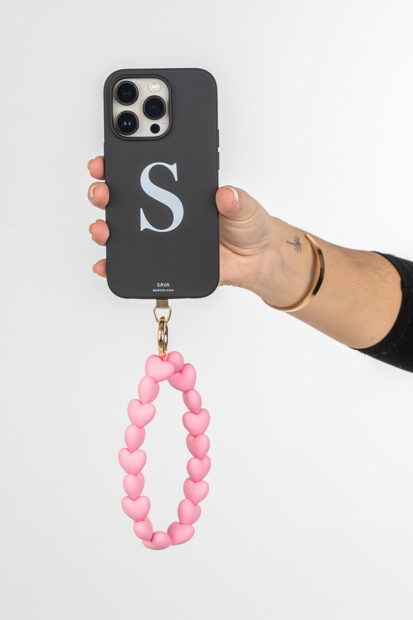 Correa de móvil Corazones Rosa