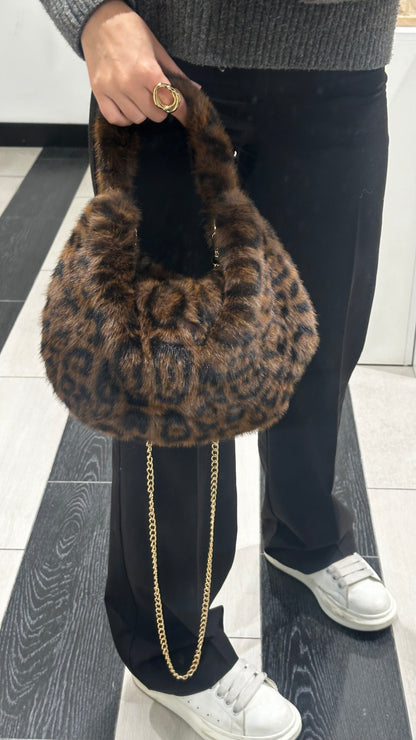 Bolso pelito leopardo oscuro