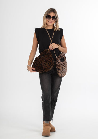 Bolso pelito leopardo claro