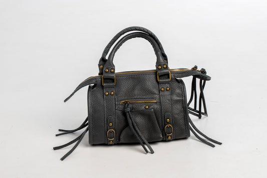 Bolso Piel City Gris Oscuro Mate