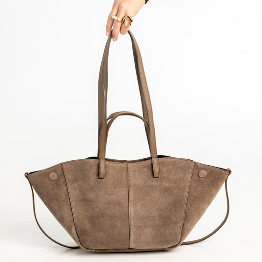 Bolso Tote Ante Marrón Taupe