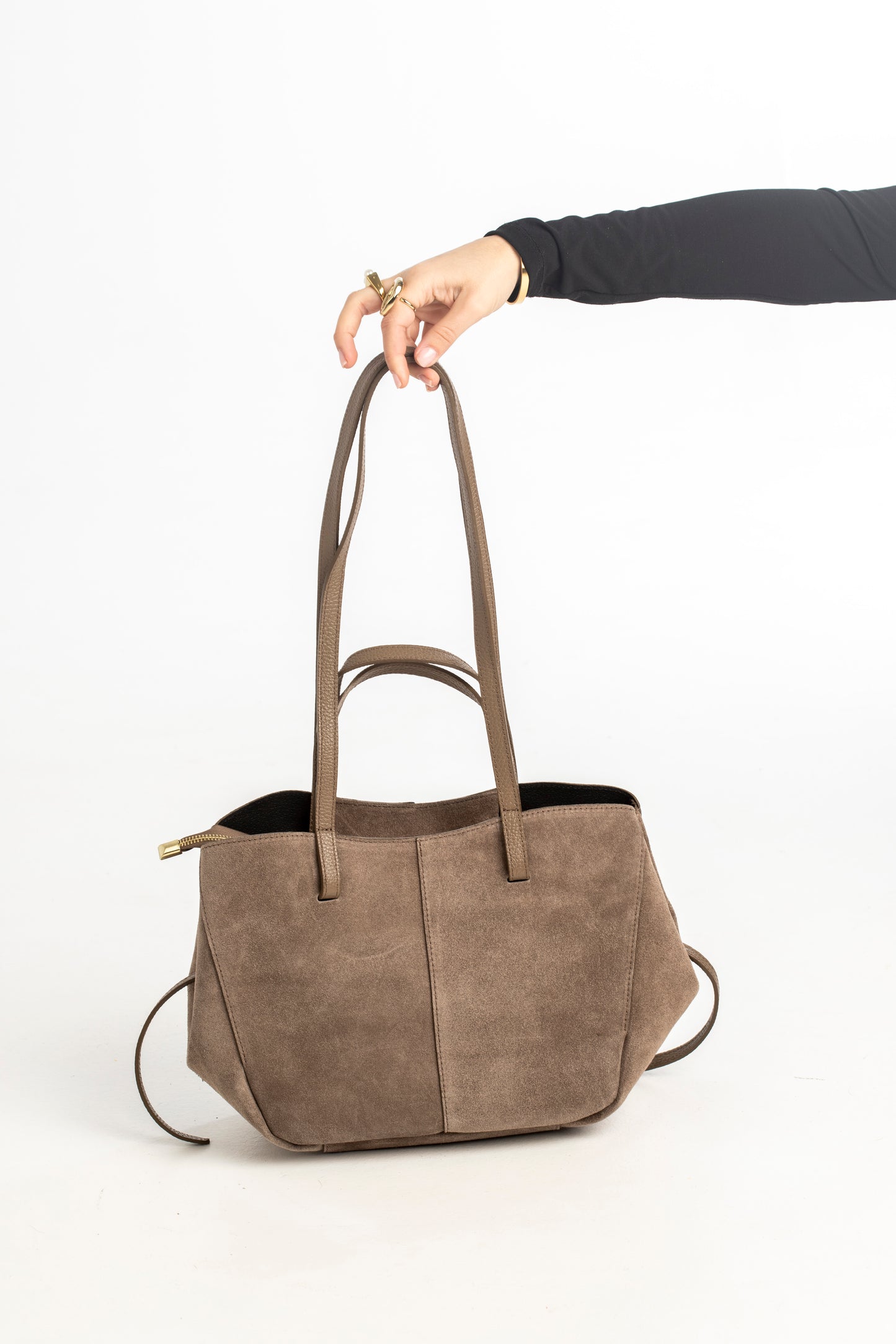 Bolso Tote Ante Marrón Taupe