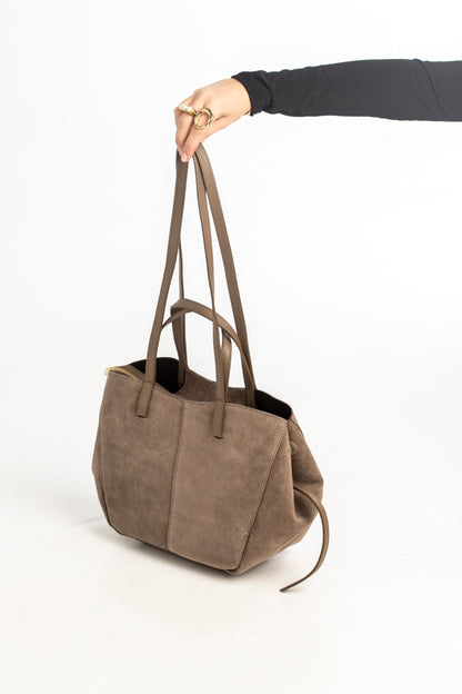 Bolso Tote Ante Marrón Taupe