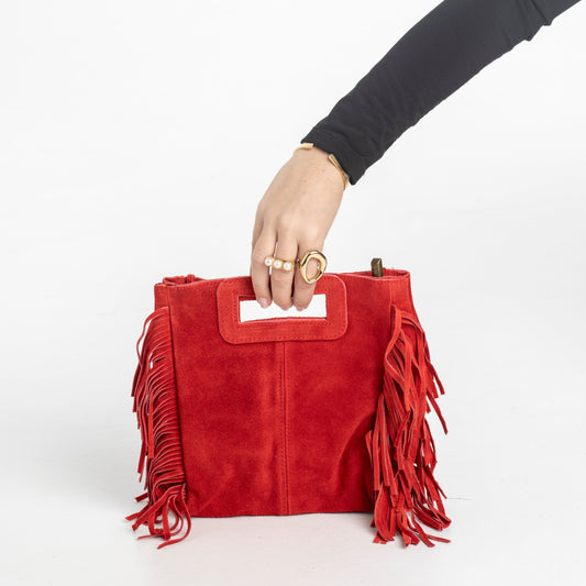 Bolso Flecos Rojo